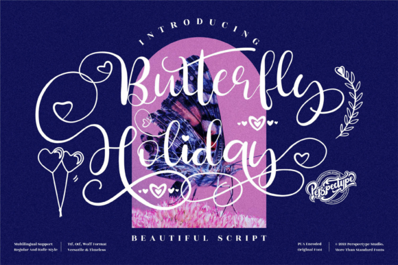Butterfly Holiday: A Delicate Script Typeface for Editors
