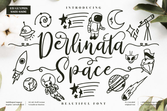 Derlinata Space: A Script Font for Editorial Design